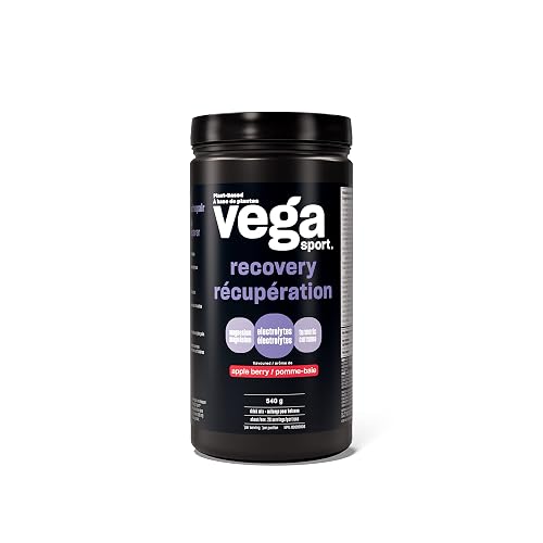 Vega Sport Post-Workout Recovery Accelerator, Apple Berry (20 Servings) Vegan, Non Dairy, Gluten Free, BCAAs, 540g (Packaging May Vary)