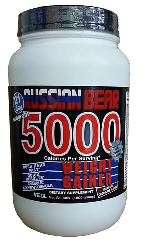Vitol Russian Bear 5000 Weight Gainer Protein Powder, Chocolate - 4 lbs