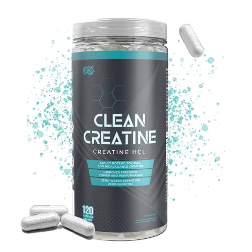 VNDL Clean Creatine HCl Capsules for Muscle Growth and Recovery - 120 Count
