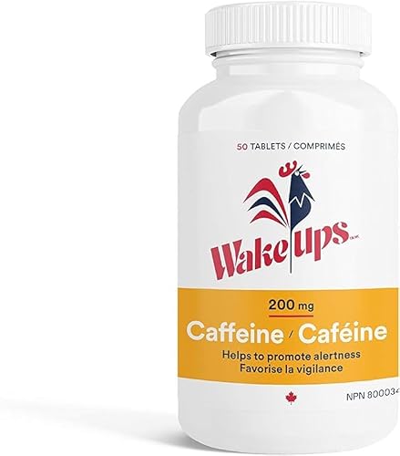 Wake-Ups Extra Strength 200mg Caffeine Pills. Fast-Acting Energy Pills for Alertness & Endurance. No sugar, gluten or calories. 50 count