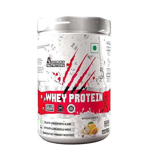 Whey Protein 1kg – 24g Pure Protein per Serving, Fast-Absorbing Isolate & Concentrate Blend, Low-Carb, Gluten-Free, Builds Lean Muscle, Delicious Flavors (1 Kg, Malai Kulfi)