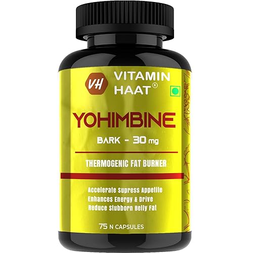 Yohimbine Bark Extract 30mg | Extra Strength Belly Fat Burner | Pre workout Supplement for Men and Women | Weight Loss Products | 75 veg capsules by VitaminHaat