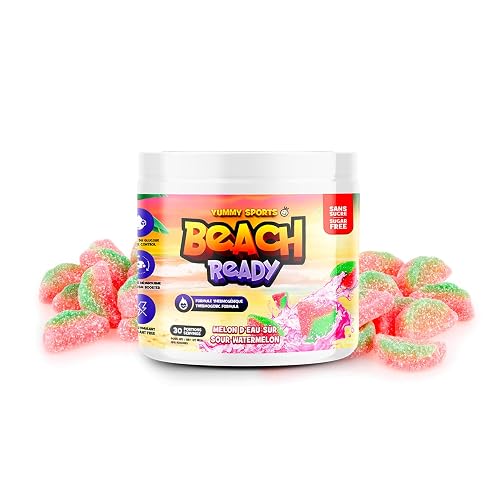 Yummy Sports Beach Ready, Stimulant-Free Fat Burner, 180g, Sour Watermelon