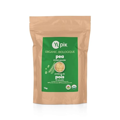 Yupik Organic Fermented Pea Protein Powder 1kg, 80% Protein Content, USDA Certified, Superfood, Non-GMO, Vegan, Gluten-Free, Kosher, Plant-Based Protein for Smoothies, Shakes & Special Diets